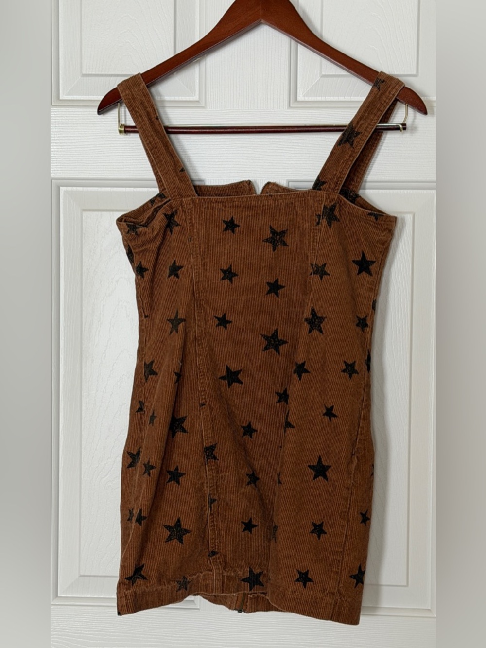 Altar’d State Corduroy Star Print Mini Dress Brown Size S